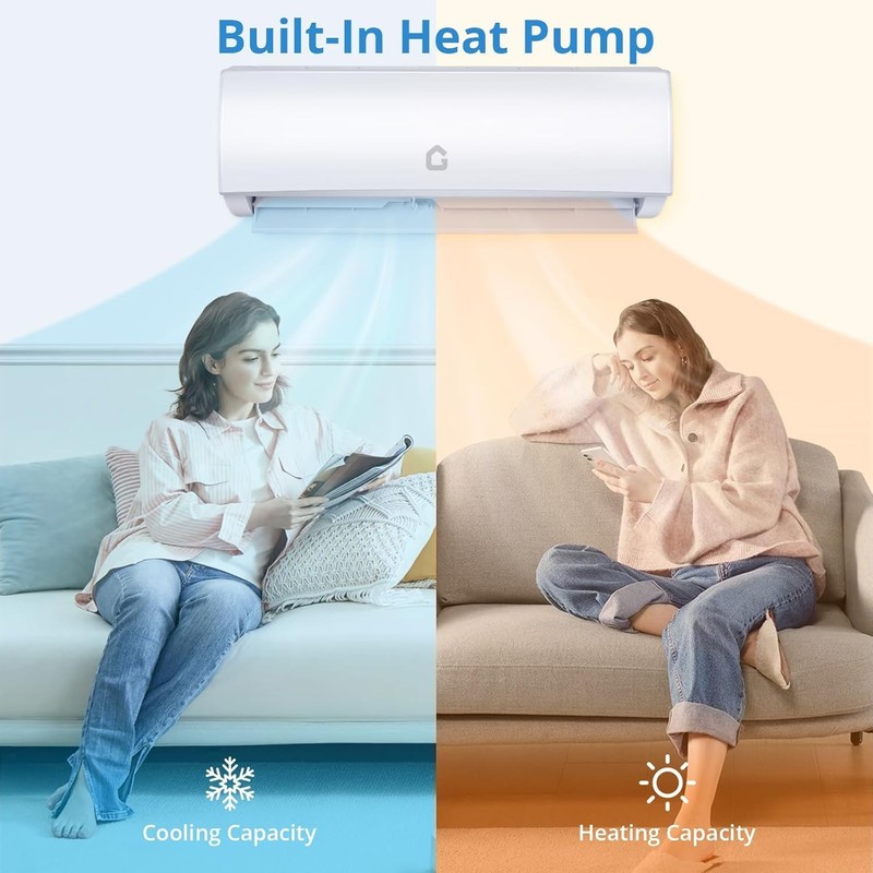 12000BTU Mini Split AC/Heating System 21 SEER 230V Covers Up to 750 Sq. Ft R454B gallery