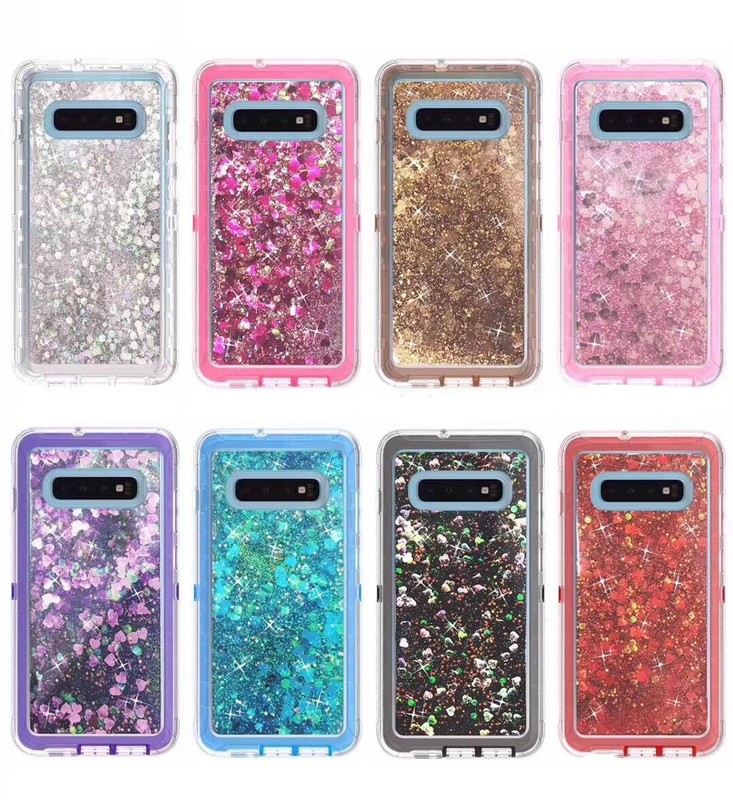 For Samsung Galaxy S10/S10e/S10+Plus Liquid Glitter Shockproof Defender Case gallery