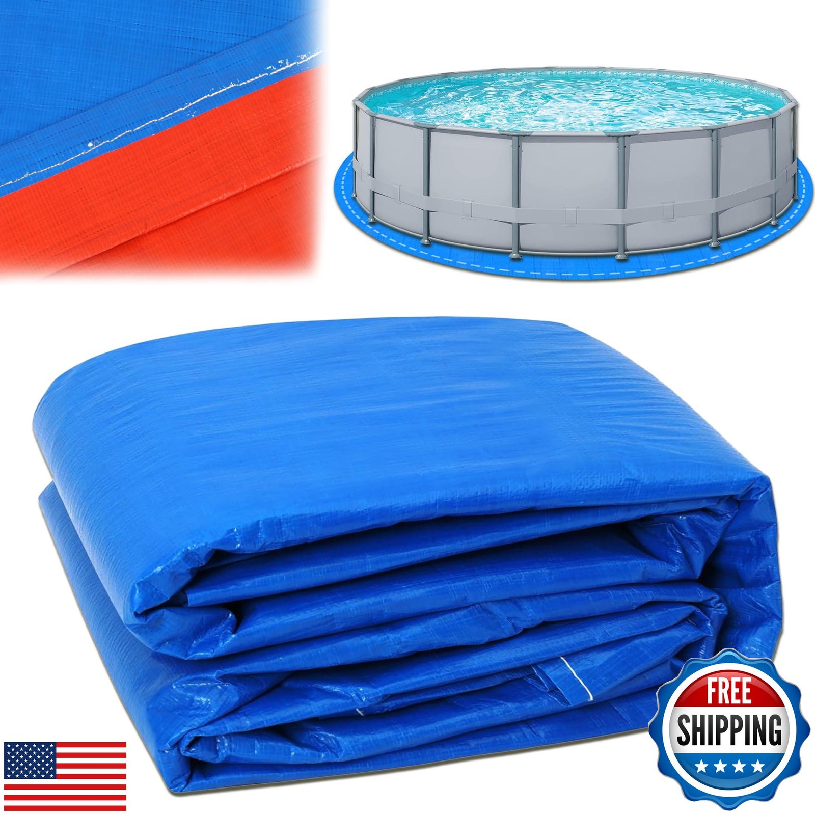 Round Swimming Pool Liner Pad, Heavy-Duty 18FT Anti-Tear Pool Ground Cloth Ta gallery