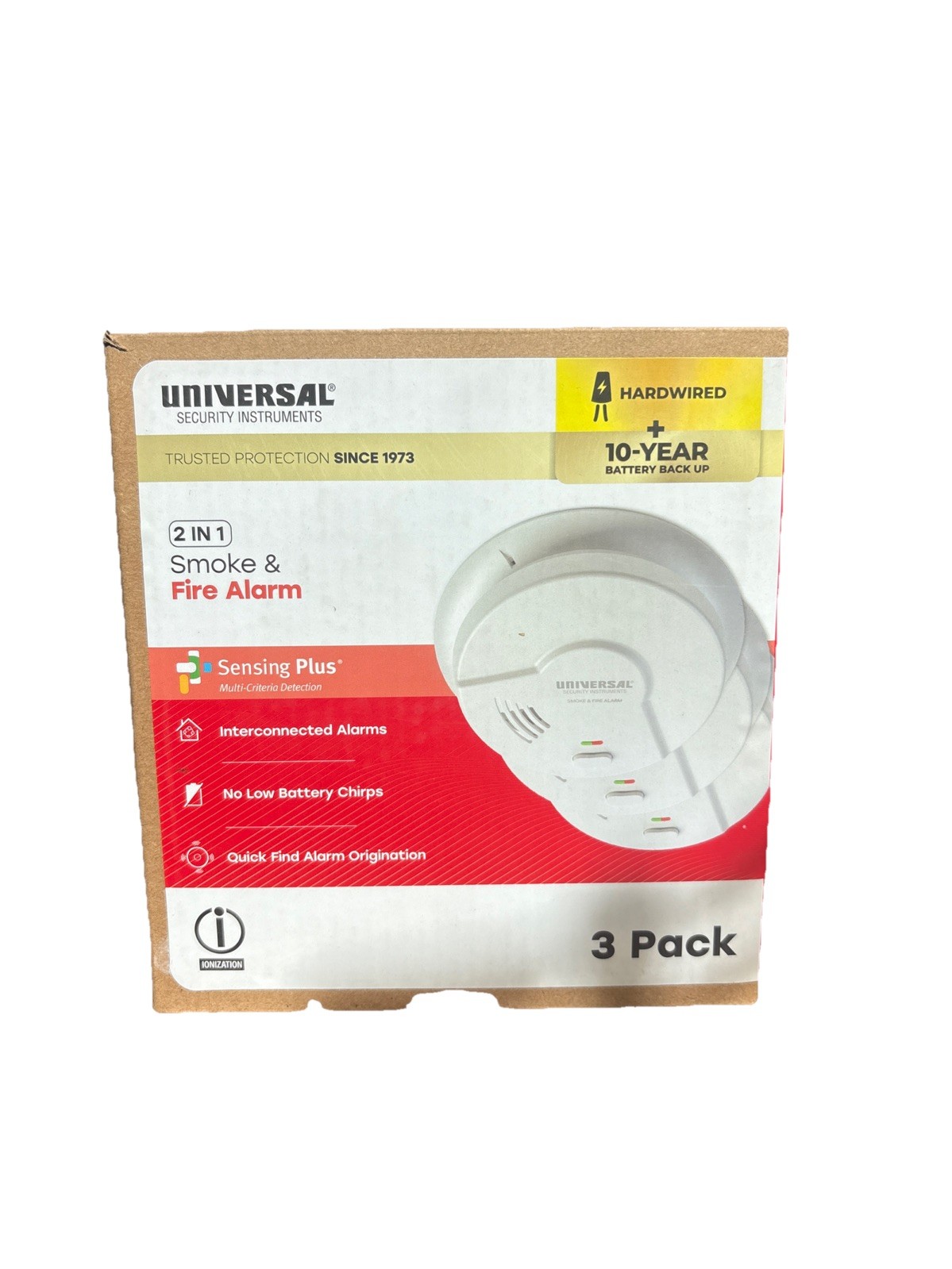 Universal Security (3-Pack) Hardwired & 10-Year Battery Smoke Detector gallery