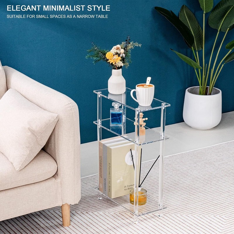 Acrylic Multifunctional Rolling Printer Stand 3-Tier Printer Stand with Wheels gallery