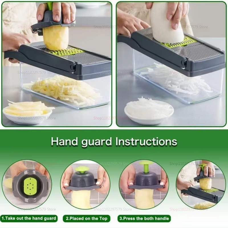 Vegetable Chopper Slicer Dicer Stainless Blades Food Cutter 30cm/12in gallery