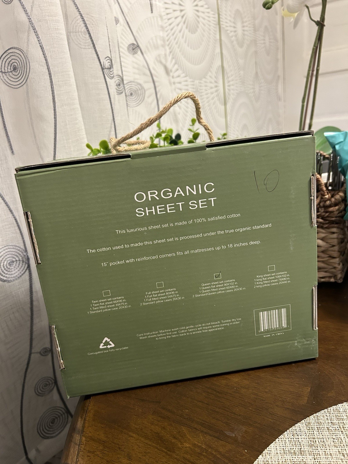 Tree Organic Queen Sheet Set New In Box 2000 Organic 15" Pocket gallery