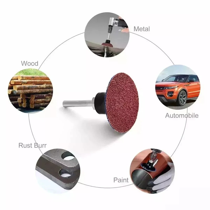 51x 2 inch Roll Lock Die Grinder Quick Change Sanding Disc 36 60 80 120 240 Grit gallery