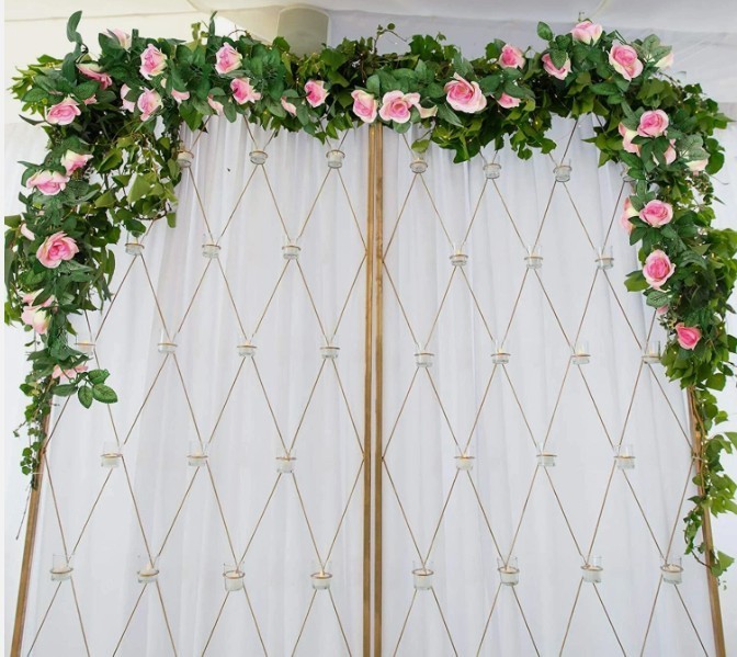 4 Pack 6Ft Artificial Hanging PINK ROSE Flower Vine Garland (24Ft) Wedding Decor gallery