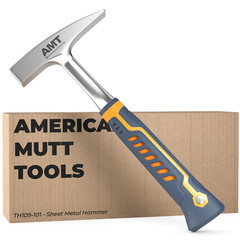 American Mutt Tools Sheet Metal Hammer – 18oz Tinners Hammer One Piece Forged