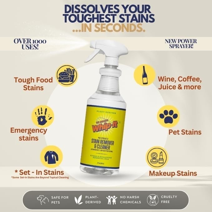 Whip It 32oz Multi-Purpose Plant-Based Stain Remover, Citrus & Eucalyptus gallery