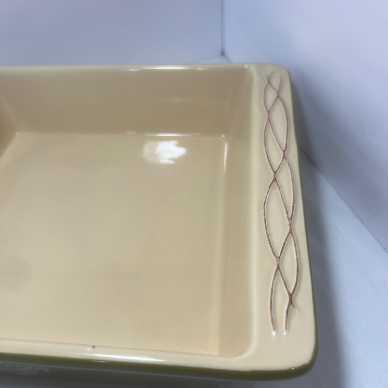 Tastefully Simple Host Collection Bakeware Serving Set Yellow Stoneware Dish gallery
