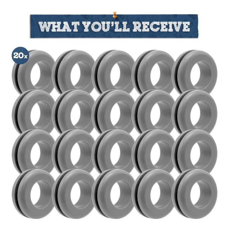 Fermentaholics Gray Airlock Fermentation Replacement Grommets - 20 pack gallery