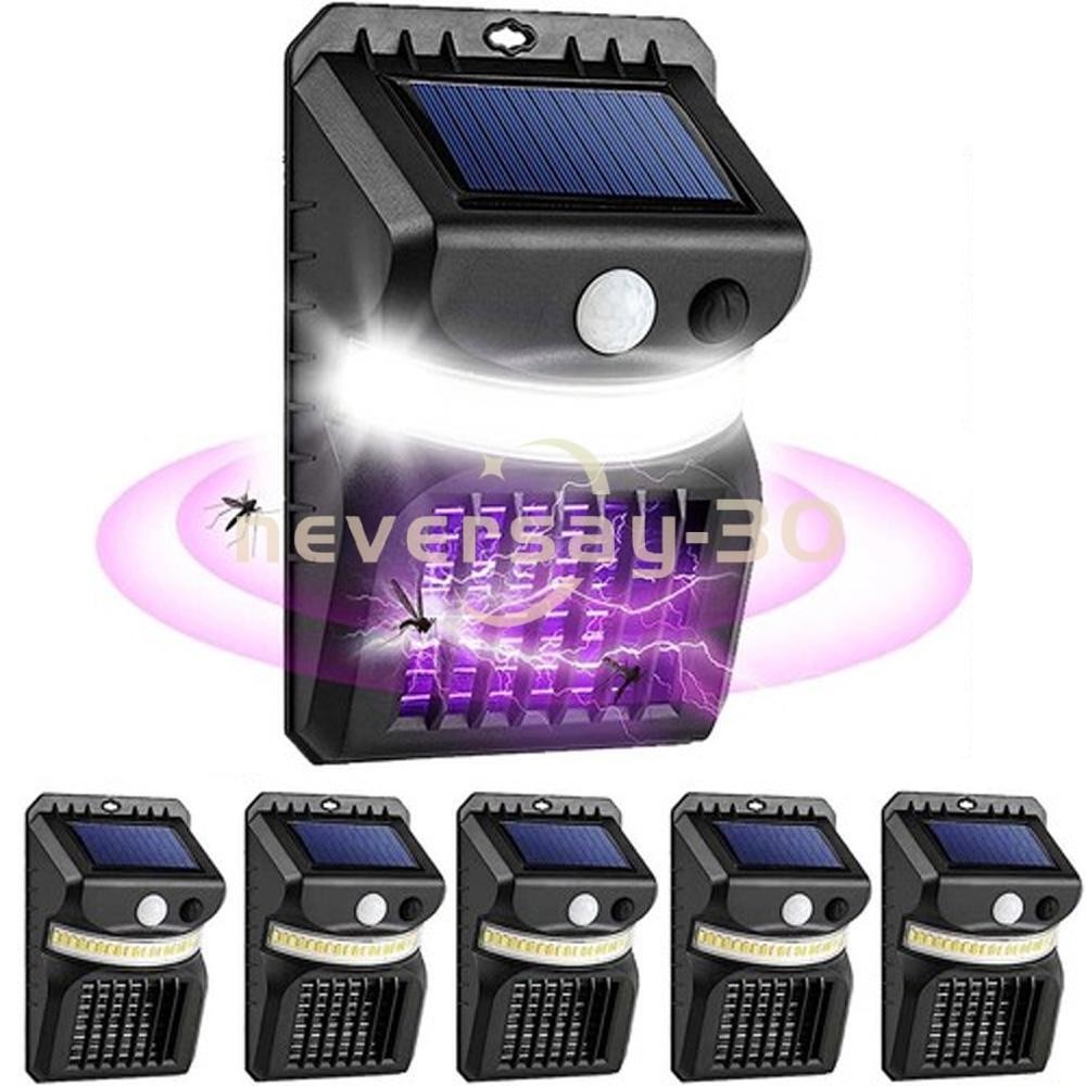 1-5 PACK Solar Powered LED Mosquito Fly Bug Insect Zapper Killer Trap Lamp Light gallery