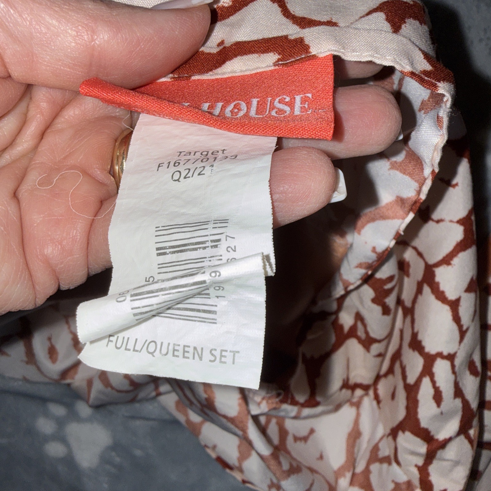 Opal House Target Orange Rust Print Velvet Standard Pillow shams - 2 gallery