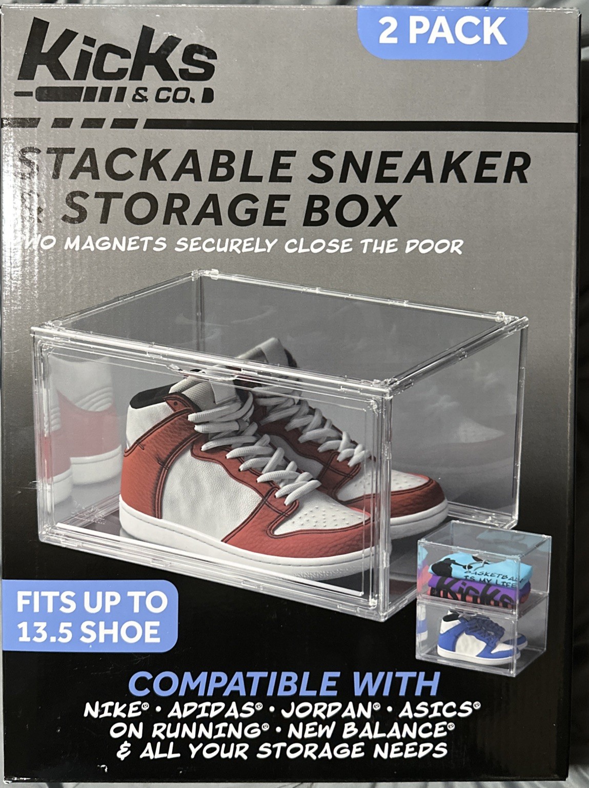 (1 Box / 2 Per package) Kicks & Co. Stackable Sneaker Display. New unopened gallery