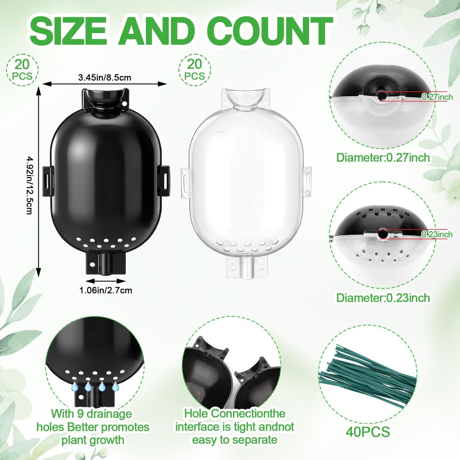 20 Pack Air Layering Propagation Kit - Transparent Root Growing Box with Drain H gallery