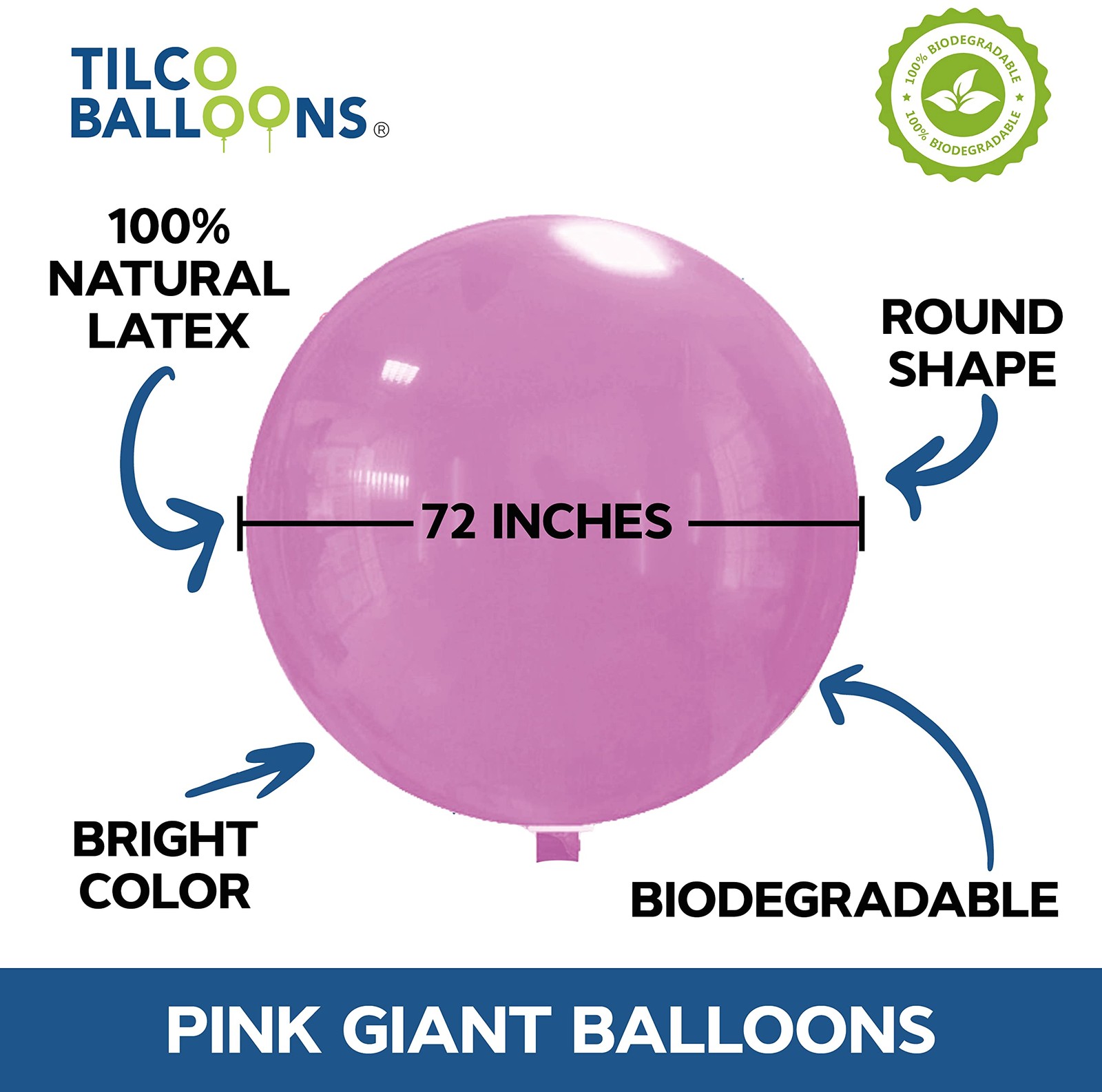 | 72 Inch Giant XL Balloons Pink | Extra Large Jumbo Party Balloons for Birth... gallery