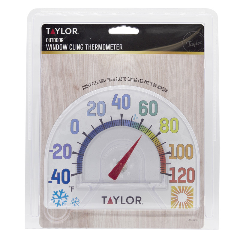 TAYLOR Seasons WINDOW CLING 7" Outdoor Thermometer No Tool Needed EASY #5323 gallery