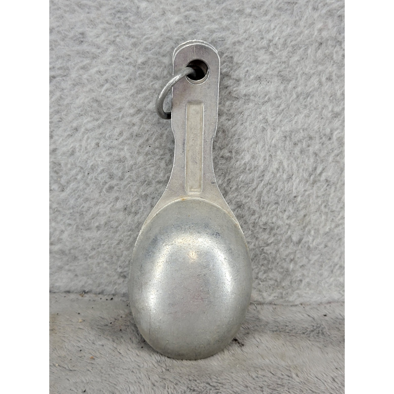 Vintage Aluminum Measuring Spoons Set of 4 Silver Metal 1/4 1/2 Tsp 1 Tbsp Ring gallery