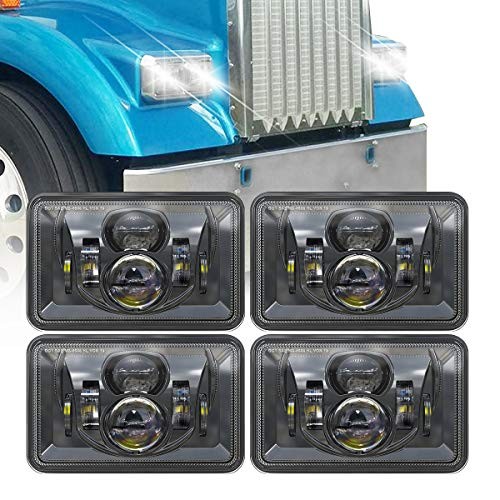 4x6 Inch LED Headlights 4 PCS 60W 14400LM DOT Approved, Replacement for Black gallery