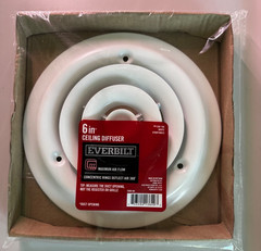 Everbilt 6″ Ceiling Diffuser White Round HVAC Vent Register Air Supply Grill New