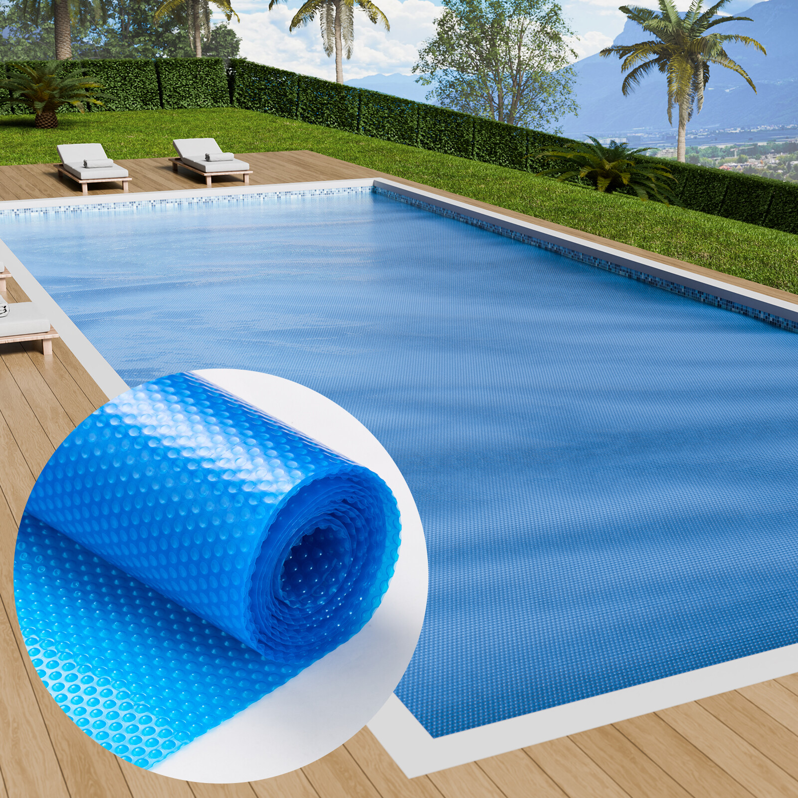 VEVOR 12 Mil Solar Pool Cover Heater 24x12 28x14 32x16 36x18 40x20 Blanket Pools gallery
