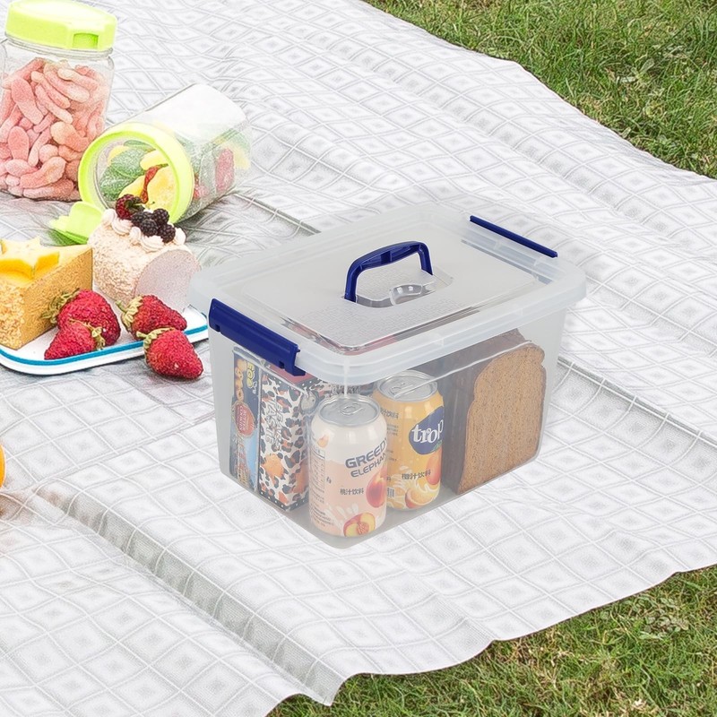 12 Liter Lidded Storage Bin with Handle, Latching Storage Box, Plastic Clear ... gallery