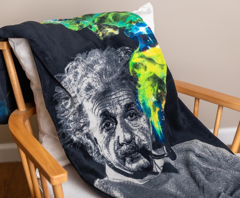 Albert Einstein Smoke Galaxy Lightweight Fleece Throw Blanket | 45 x 60 Inches gallery
