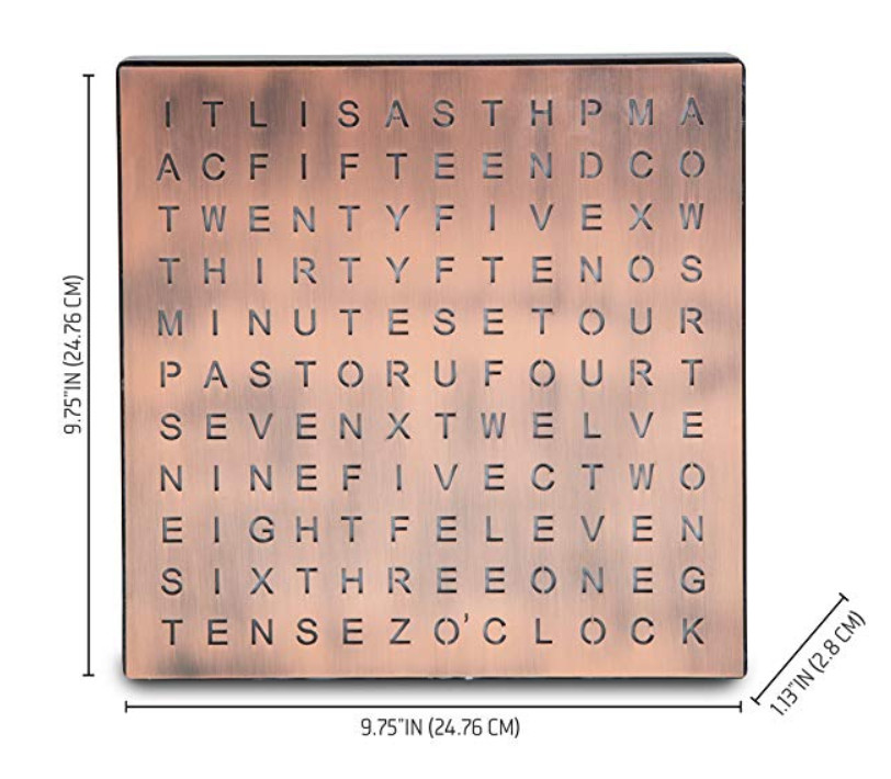 FANTASTIC LED WORD CLOCK WITH COPPER FINISH gallery