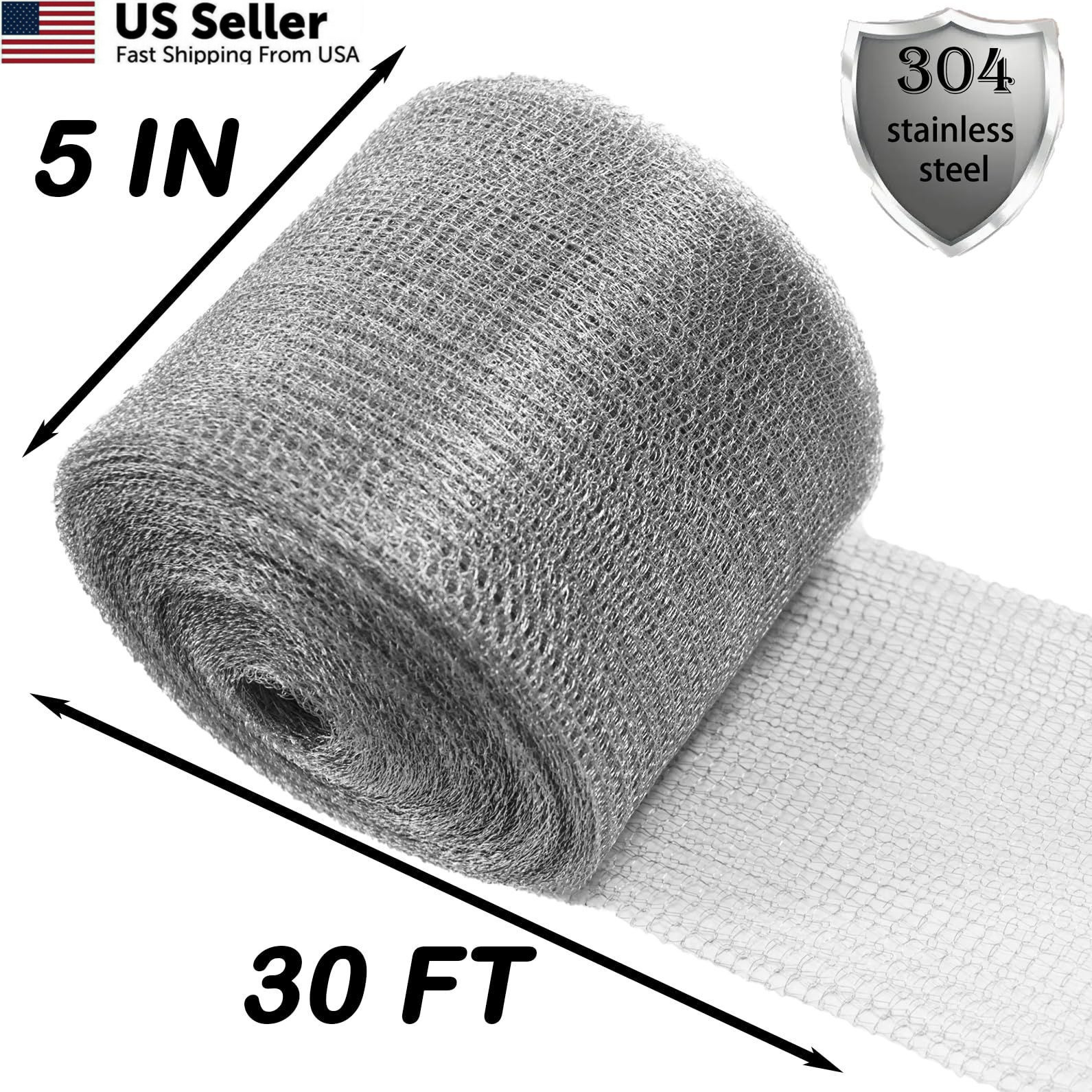 Wire Mesh for Mice Control 5 in X 30Ft,Hole Fill Fabric, Weep 30FT×5IN, Metal gallery