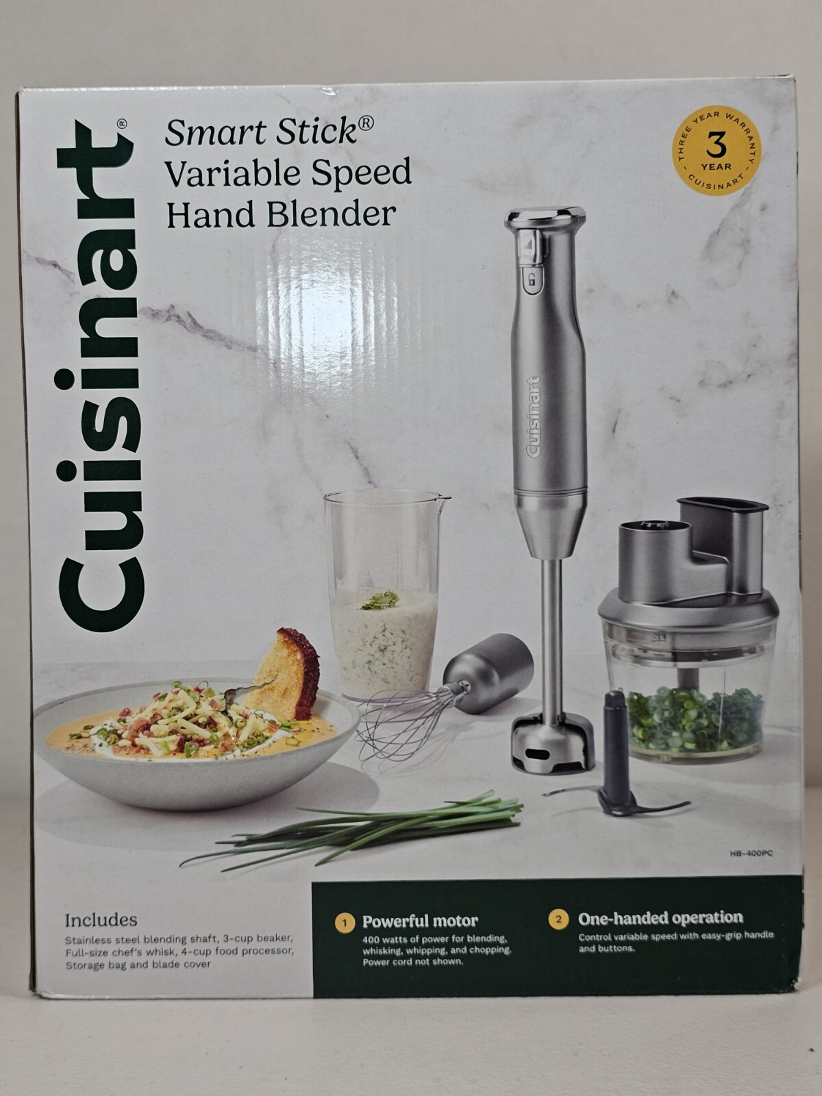 Cuisinart Smart Stick Variable Speed Hand Blender Food Processor HB-400pc Sealed gallery