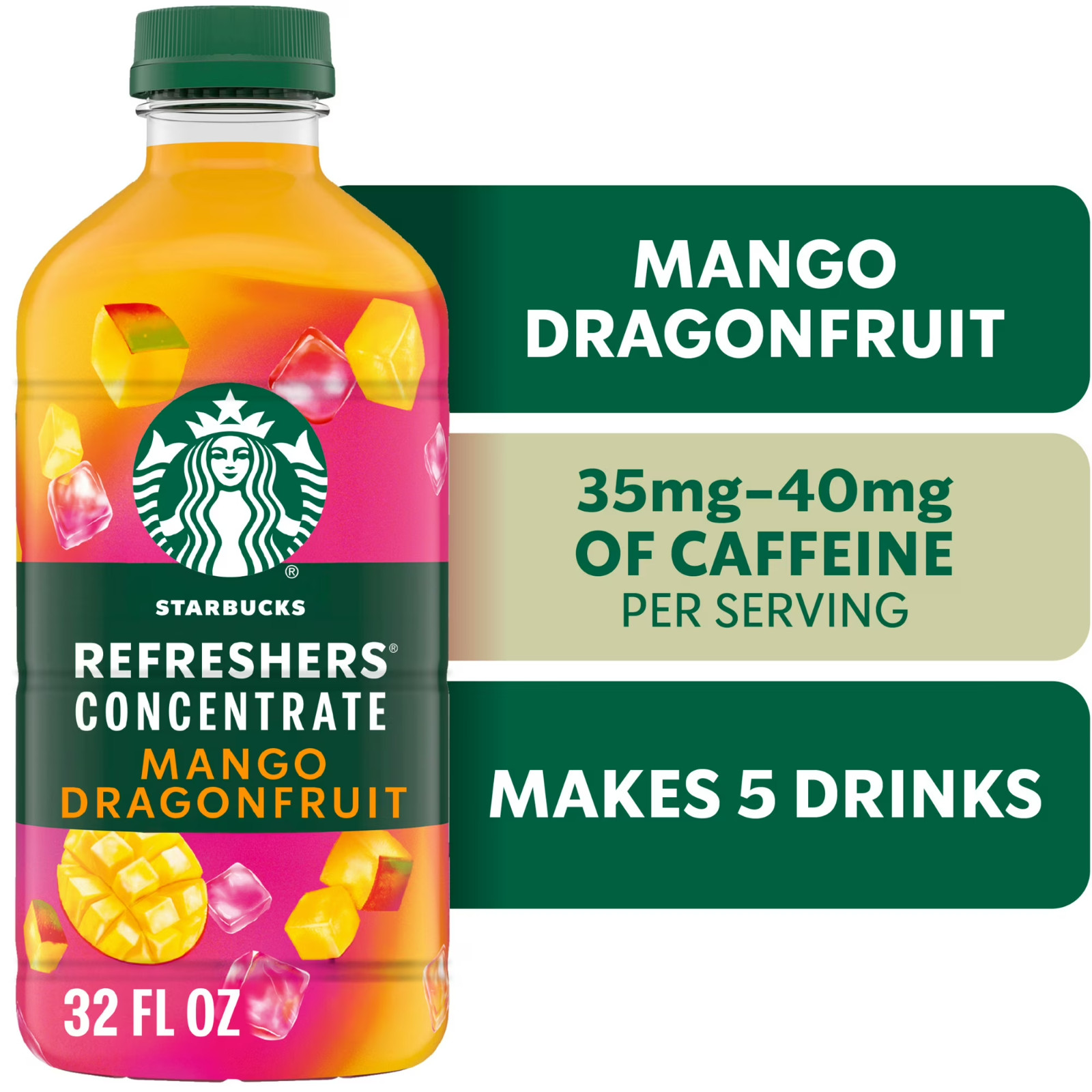 Starbucks Refreshers Concentrate Mango Dragonfruit,Refreshing Drink,32 fl oz. gallery