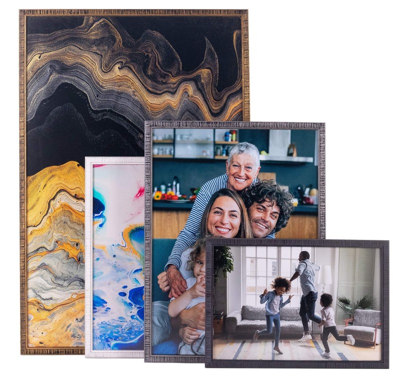 5x8 Frame Silver Grey Distressed Solid Wood Picture Frame | 0.75 Inch Moulding W gallery