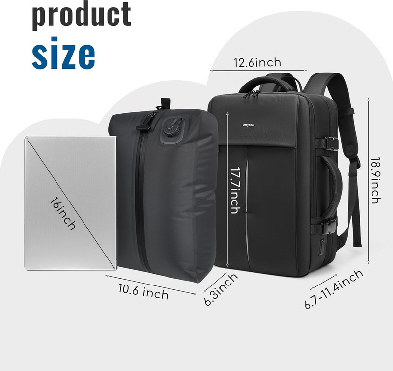 Vacpack Backpack with Vacuum, Expandable Air Vacuum Backpack for Travel,60L Comp 3