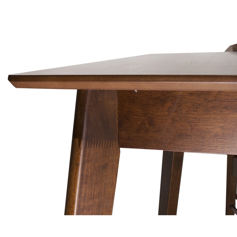 Dining Room Extendable Table Modern Solid Wood Medium Brown Color gallery
