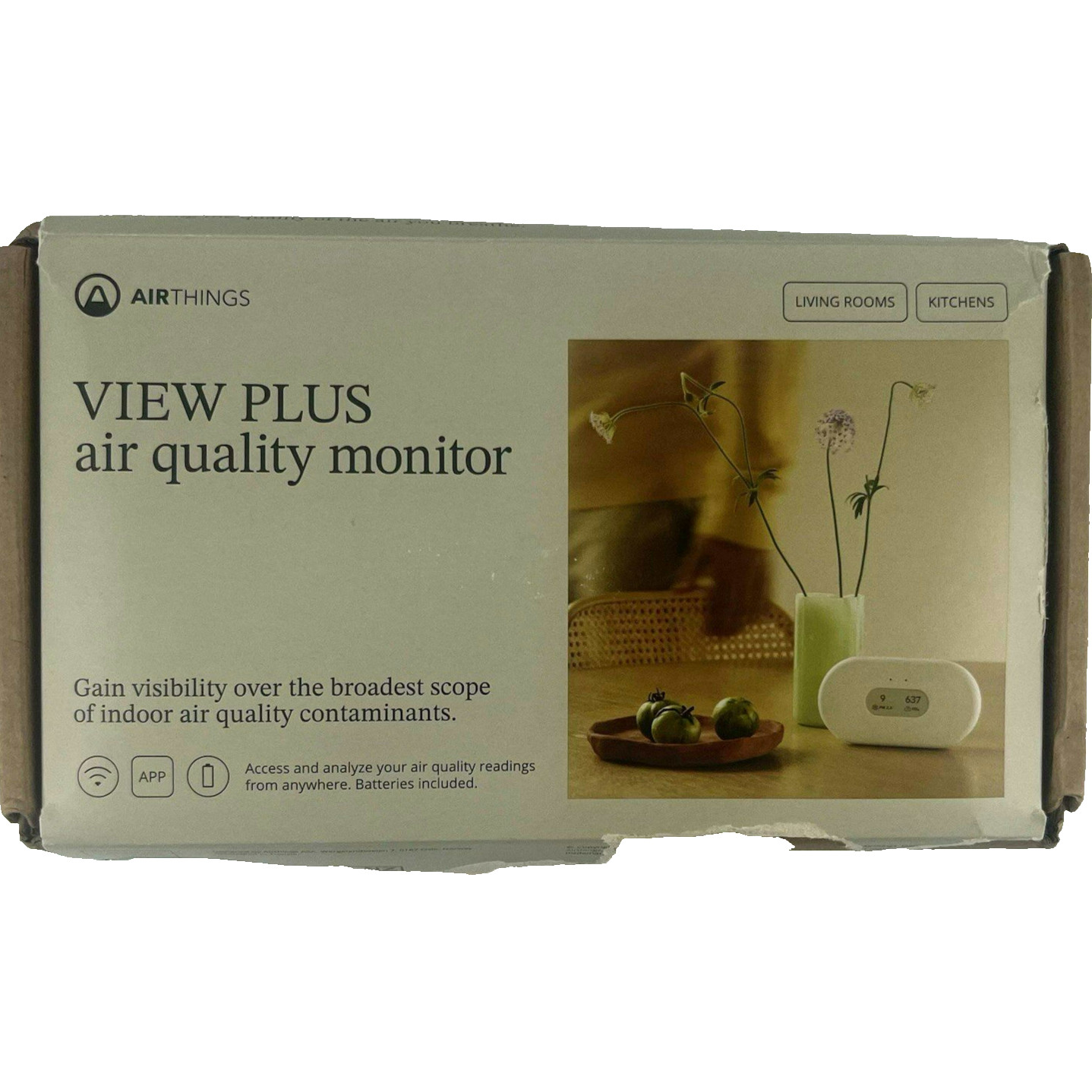 Airthings 2960 View Plus Radon Air Quality Monitor CO2 VOC Humidity Temperature gallery