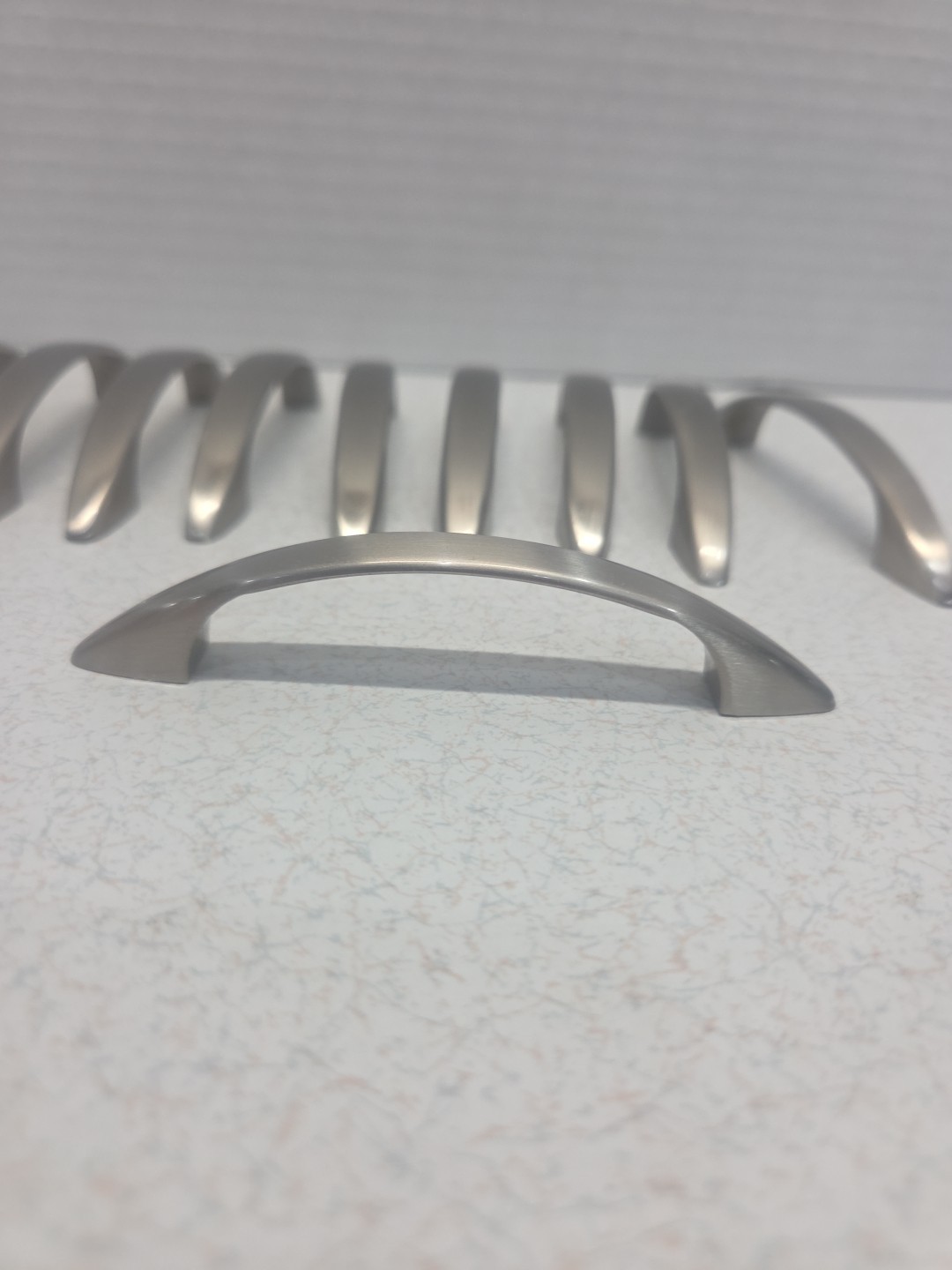 Arch Shaped Pull Handles Kitchen Bath Cabinet Hardware Brushed Nickel Set Of 10 gallery