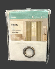 Sonoma Ayden Sheer Panel Easy Slide Grommets 52″ x 108″ White Poly-Linen Blend