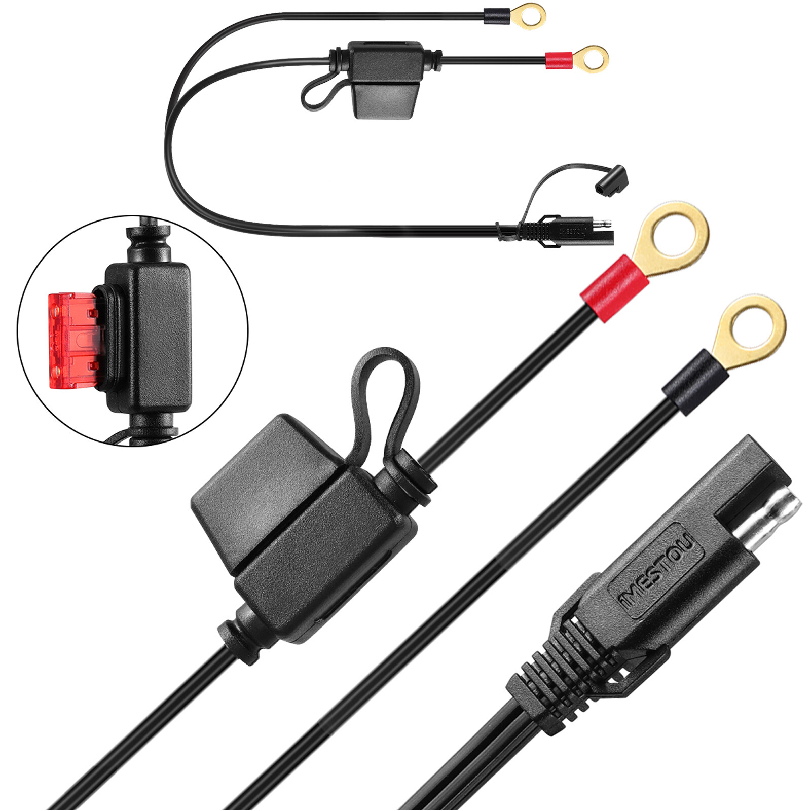 Battery Quick Connect Cable W/ Sae 2 Pin Ring Terminal Sae Connector Harness gallery