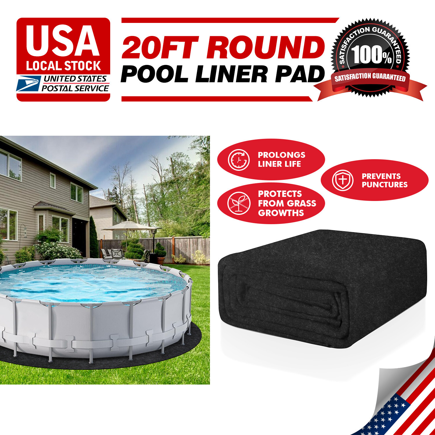 Durable Round Pool Liner Pad for Above Swimming Pools 20FT Non-woven fabric gallery