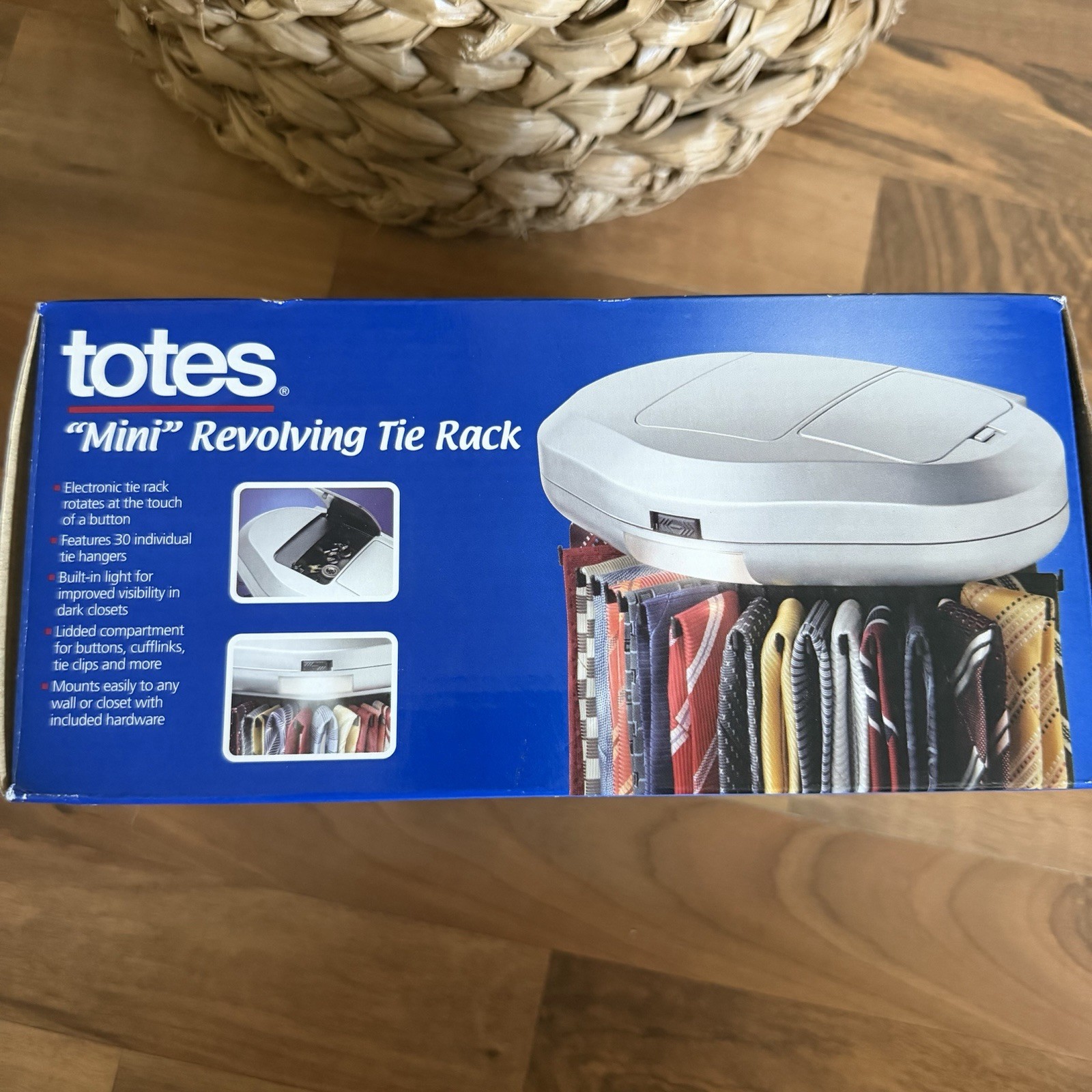 Totes Mini Revolving Tie Rack 71589 Holds 30 Ties Space Saving New in Box gallery