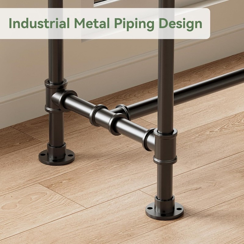 70.9'' Solid Wood Bar Table Industrial Narrow High Top Bar Unit for 6-8 People gallery