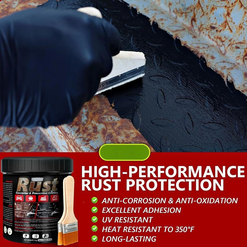 PERMANENT RUST CORROSION UV PROTECTION BLACK PAINT COATING AUTOMOTIVE HOME 32 OZ gallery