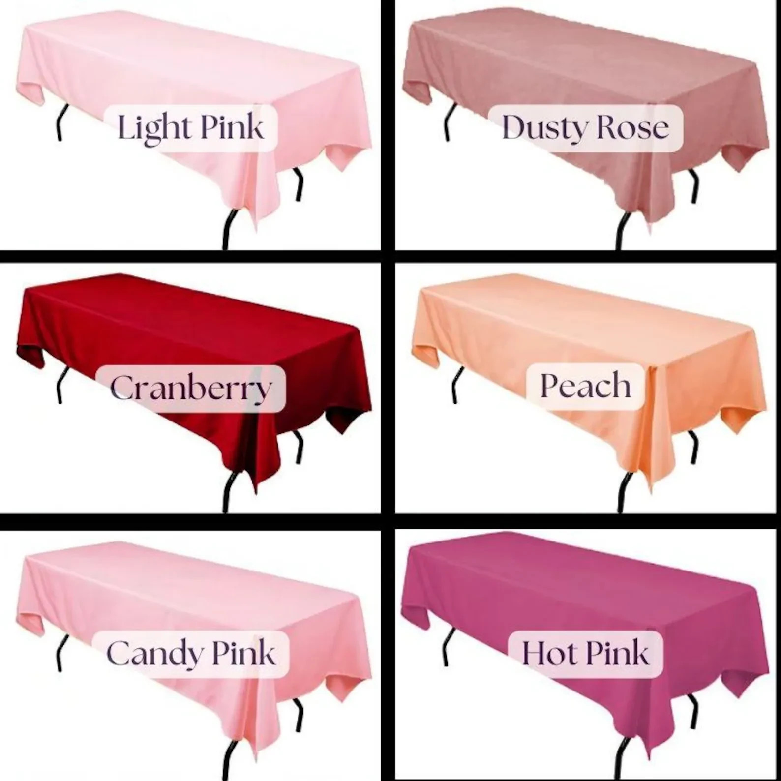 Premium Polyester Rectangular Tablecloth – 60"x108" for Weddings & Events gallery