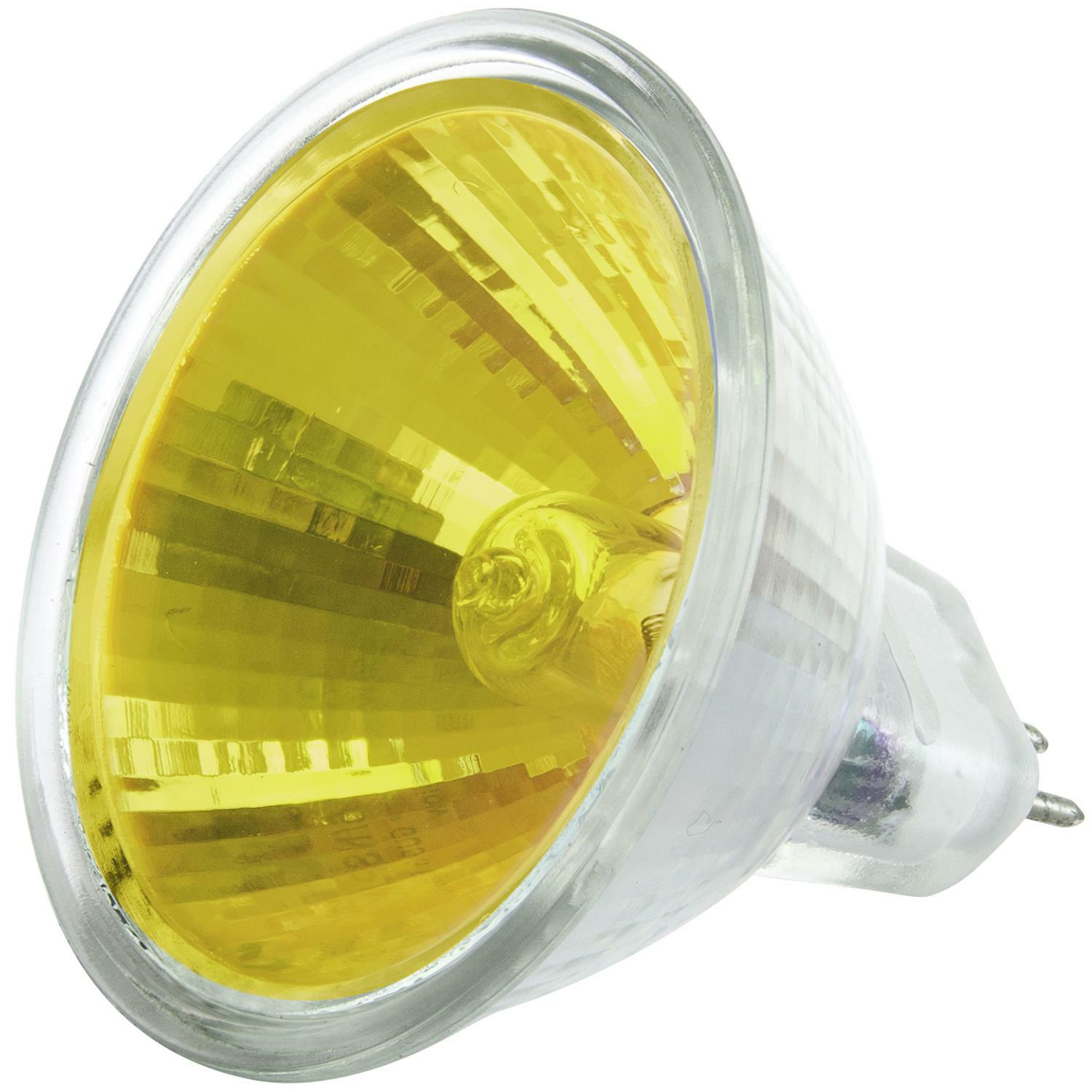 6 Pack Sunlite 50 Watt, 12° Narrow Spot MR16 w/Cover Guard GU5.3 Bi-Pin, Yellow gallery