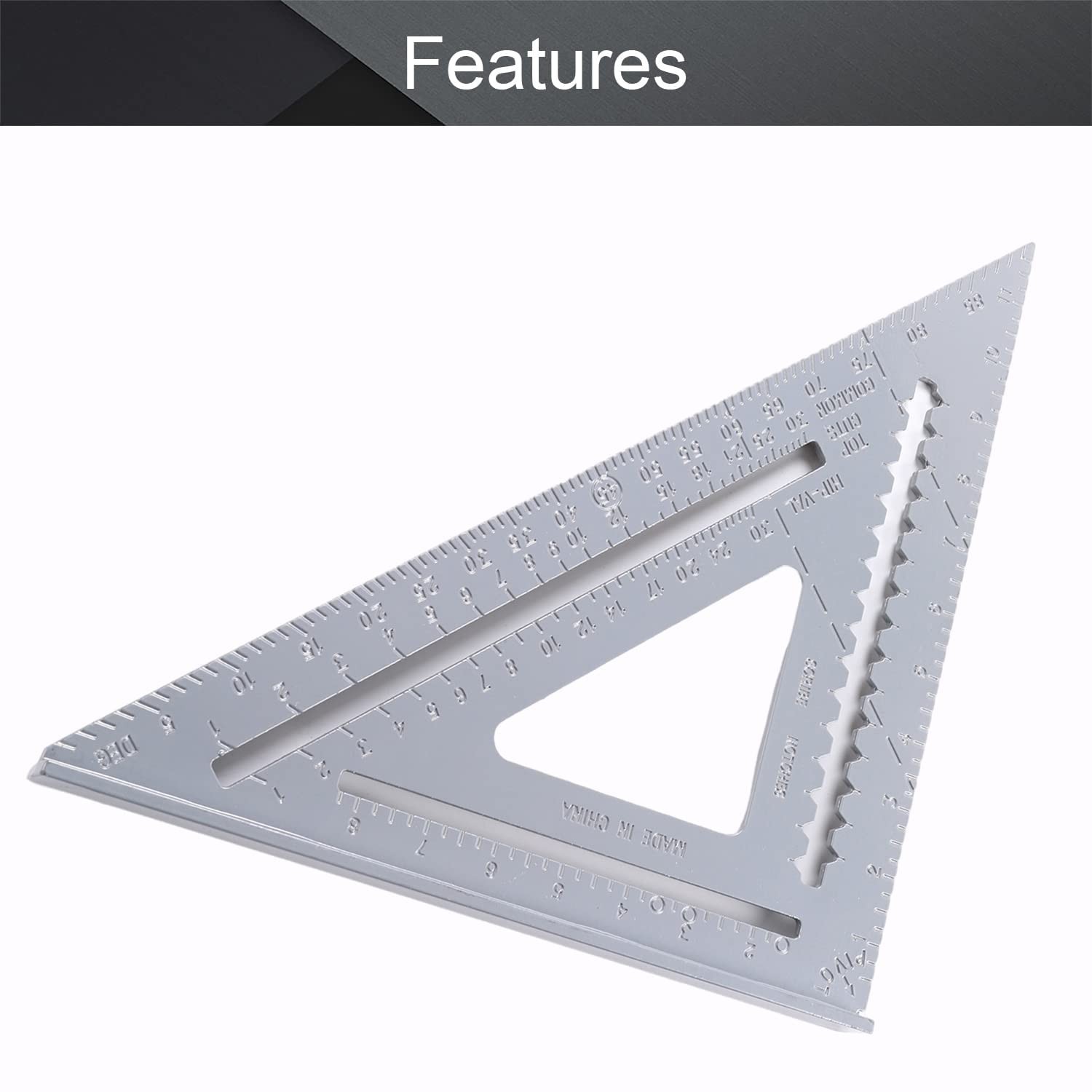 12-inch Triangle Square, Professional Aluminum Alloy Measuring Layout Tool gallery