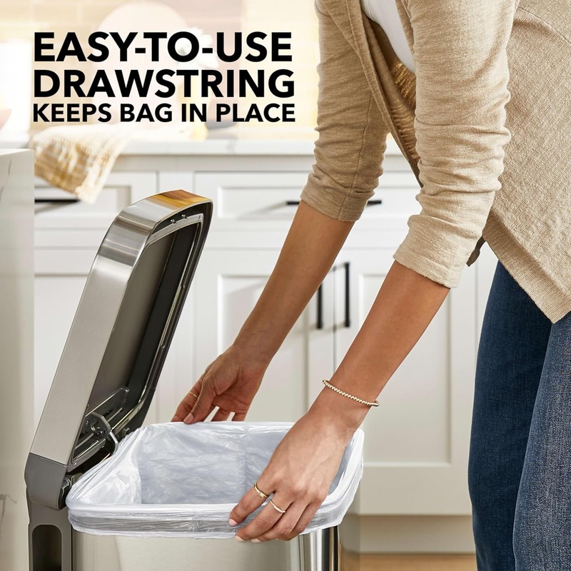 Glad ForceFlex Tall Kitchen Drawstring Trash Bags, 13 Gal, Gain Lavender, 80 Ct gallery