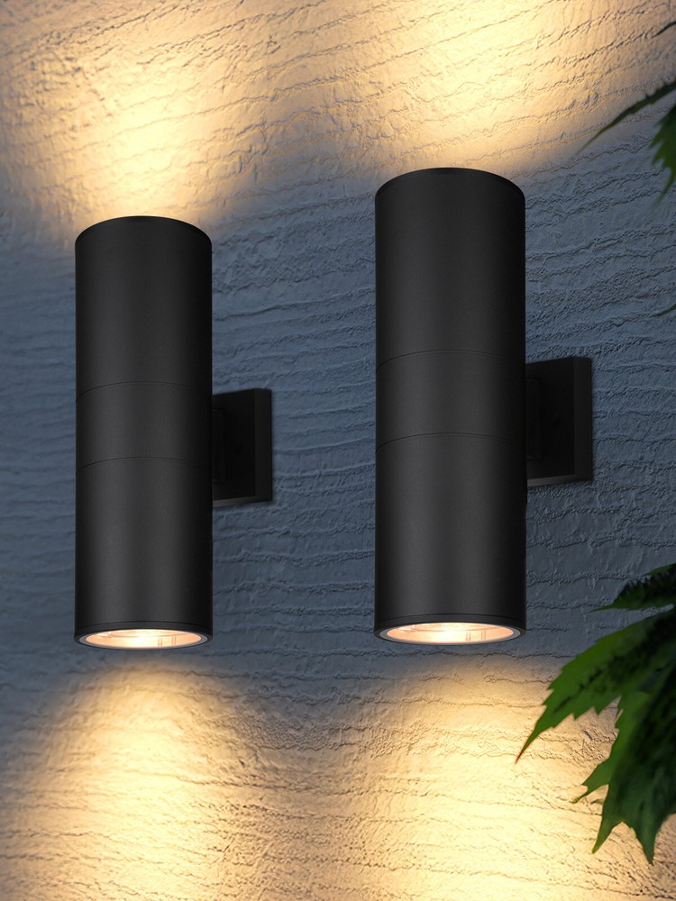 2 Pack 17.72" Up and Down Wall Sconce, 2-Light Outdoor Porch Light, E26 Base