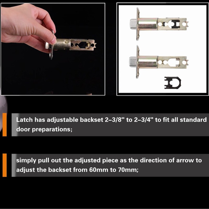 Probrico Entry/Privacy/Passage/Dummy Set Round Door Knobs Adjustment Backset gallery