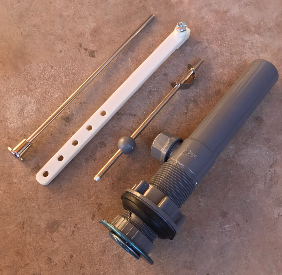 Bathroom Sink Drain Assembly Kit - Pop-Up Chrome Sliver - Plastic, 1-1/4" gallery