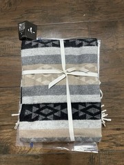 NWT INCAlpaca Aztec Alpaca Blend Throw 60 x 70” Tan Gray Tones W/Fringe