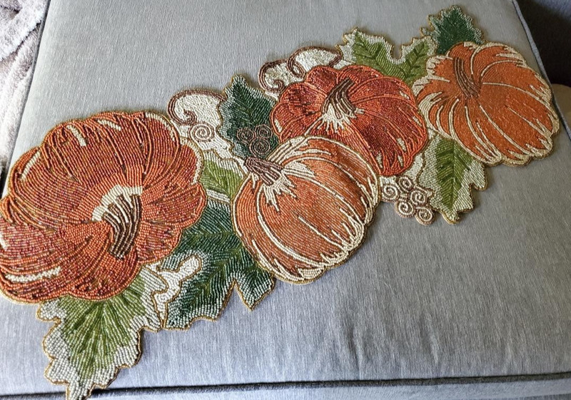 Pumpkin Beaded Table Runners SELECT ONE gallery