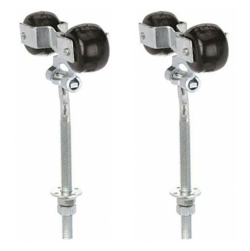 2 PACK Sliding Barn Door Hanger Rollers Pair Round Rail Track Threaded Bolts NEW gallery